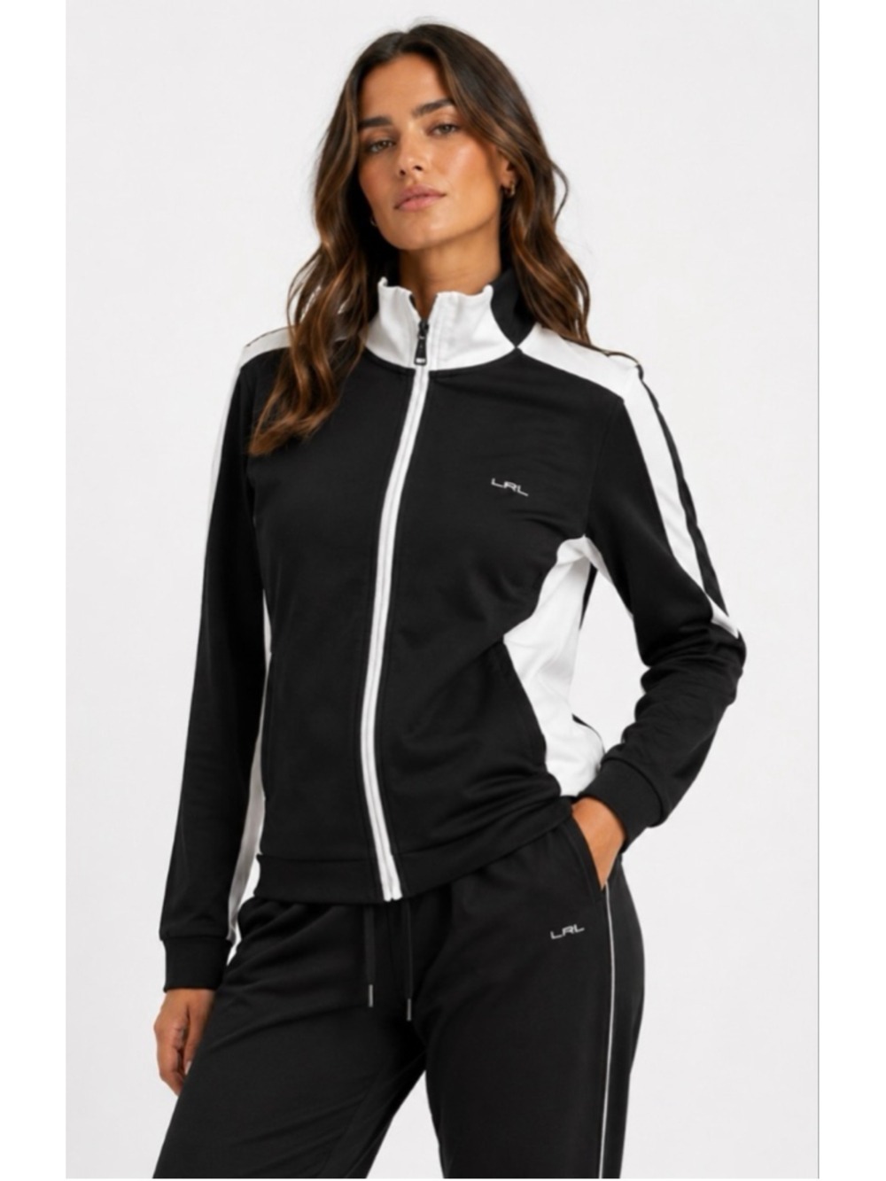 Lauren Ralph Lauren Black & White Track Jacket L